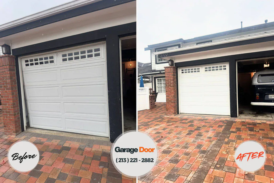 Before and after: garage door installation Miamisburg, OH